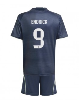 Real Madrid Endrick #9 Replika Borta Kläder Barn 2025-26 Kortärmad (+ byxor)